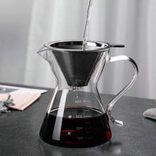 1pc High Borosilicate Glass Manual Drip Coffee Pot, Glass Coffee Maker, Coffee Sharing Pot
