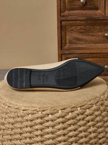 Women's Flat Solid Color Slipper Shoes, Pointed Toe Work Office Commute Shoes, Comfortable All Season Flats - Khaki - View 7