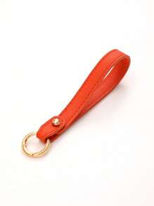 1 pièce Nouveau porte-clés en cuir de couleur unie, sangle de poignet, accessoire de sac à bandoulière, chaîne de clé de voiture à la mode, accessoire de voiture détachable, breloques scolaires