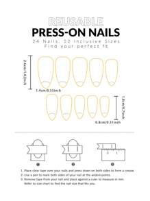24 Pieces Of Long Almond Shaped Press On Nails Nail Set, French Simple Cute Cat Pattern Summer Nails, Sweet And Fresh DIY Nail Decoration, Suitable For Everyday, Vacation, Travel