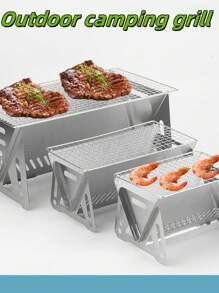 1 Stück faltbarer Edelstahl Campingkochset, tragbarer Grill für den Außenbereich