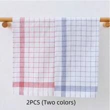 1/2/4/6/8/12 pièces Serviettes de cuisine ultra-douces, super absorbantes, à motifs carreaux et rayures, chiffons à vaisselle rouges / bleus / noirs, parfaits pour la maison et la salle à manger