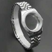 39mm Premium Glass For Men Watch Case Fit NH35 NH36 Movement Fashion Waterproof Jubilee Stainless Steel