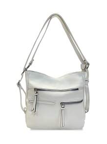 MILANO Geantă, Casual, Moda, Elegantă, Personalizată, Luxos, Piele PU, Potrivită ca umăr sau rucsac, de mână sau rucsac, curea reglabilă, potrivită pentru petreceri, vacanță, afaceri, vară, clasic, weekend, cadou - alb - Vizualizare 1