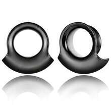 ADYJELY 2pcs Curved Ear Gauges Plugs For Men Ear Plugs And Tunnels For Women Size 0G 00G 8mm 10mm Ear Tunnels Ear Hangers Stretching Earrings