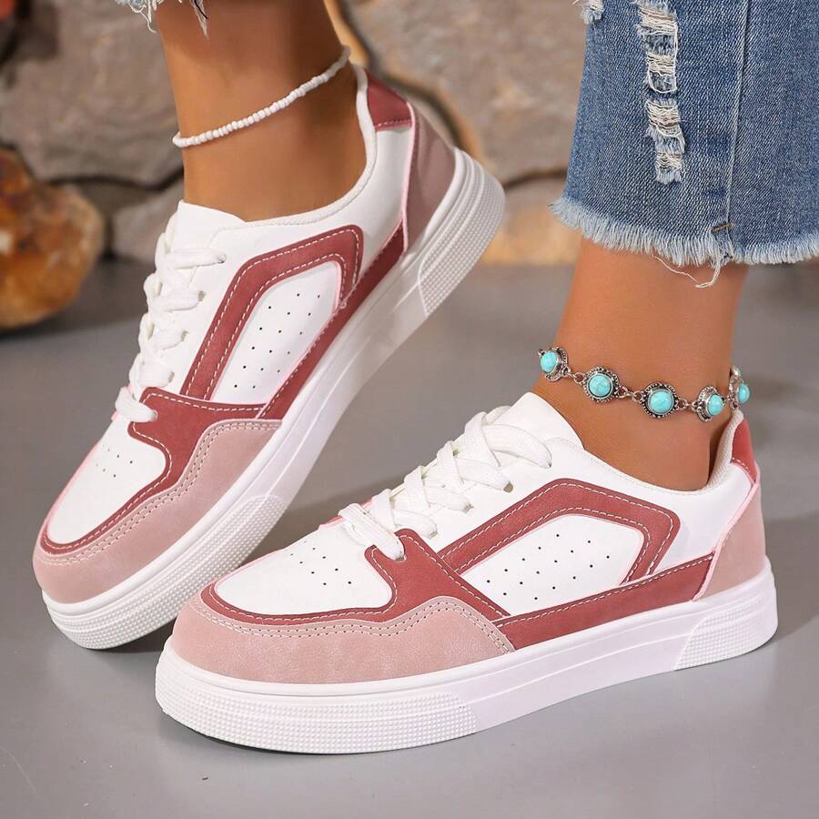 Zapatillas blancas transpirables para mujer, zapatos para primavera, modelo nuevo 2025, zapatos planos versátiles para mujer deportivos, de ocio y casual