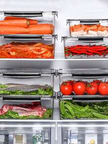 Hộp đựng thực phẩm trong suốt chống rò rỉ màu đen 460ml/16oz, Hộp đựng thức ăn trưa bằng nhựa PET, Hộp chuẩn bị bữa trưa, Thích hợp đựng thịt, rau củ và salad trái cây, Thích hợp cho văn phòng trường học, Bộ đựng và bảo quản thực phẩm rửa tay, Hộp đựng thức ăn du lịch và mang đi cho nhà hàng - Nhiều màu - Xem 5