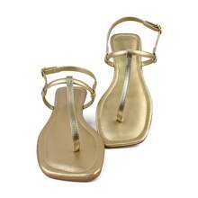 Women Flat Sandals - Gold - View 1