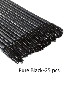 25pcs Black Crystal Eyebrow Brush Mini Disposable Pink Mascara Wand Eyelash Extension Brushes Tool Small Makeup Home Beauty Tools Applicators Eyebrow Spoolies Women Makeup Use - Multicolor - View 11