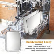 2Pcs Baking Sheet Pan Set, Joyfair Stainless Steel Cookie Sheets, Commercial Metal Pans Toaster Oven Tray Bakeware Roll/Bread/Bacon, Heavy Gauge, Rust-& Dishwasher Safe (9 Inch) - 16 inch - Xem 2