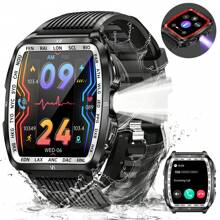 KELEEL Smartwatch para mujeres y hombres con linterna LED, 5,3 - 50M resistente al agua, llamada/respuesta inalámbrica, monitor de frecuencia cardíaca/sueño, modos deportivos múltiples, notificaciones de llamadas y mensajes SMS