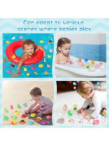 10 PCS Kids Bath Toys, Assorted Floating Rubber Animal Toys For Bathtub And Pool Play, Kids Bath Time, Bathtub Party, Birthday Gifts, Easter Egg Fillers - Multicolor - View 4