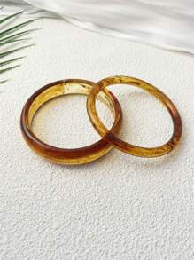 2pcs New Acrylic Resin Bracelet, Luxury Chic Versatile Accessories, Suitable For Women Party And Daily Wear