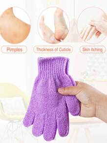 1/10 Pairs Exfoliating Bath Gloves, 100% Nylon, Double-Sided For Removing Dead Skin, Spa, Massage, Shower Body Bathing Accessories