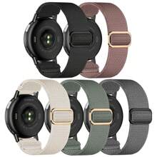 20mm Bands - 5 Pack Stretchy Nylon Watch Bands Compatible With Garmin Vivoactive 5/Forerunner 55/165,20mm Soft Elastic Fabric Adjustable Replacement Sport Loop Straps For Garmin Venu Sq 2 Women Men - Black/starlight/cactus/smoke Violet/deep Gray - View 1