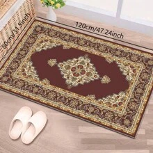 1pc Nordic Fairisle Pattern Crystal Velvet Area Rug, 700g/㎡ With Dotted Non-Slip Backing, 5mm Thickness, Machine Washable Fade-Resistant Carpet Suitable For Holidays And Any Spaces Including Hotel, Office, Sofa, Bedside, Kitchen, Laundry, Hallway, Porch, Stairs, Entryway Mother's Day