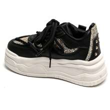 Fashionable Colorblock Platform Casual Sneakers - Black - View 6