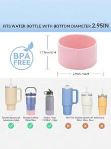 Silikon Schutzhülle für 12-40oz Standard- und Weithalsflaschen, inklusive rutschfester Bodenabdeckung für Edelstahl-Wasserflaschen