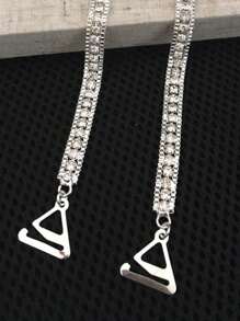 6 pezzi/2 pezzi Nuovo sottotipo di reggiseno anti-luce, senza spalline, con laccetti per collo e spalline, chiusura a farfalla, spalline invisibili antiscivolo, ampi ganci per reggiseno con strass, stile brillante europeo e americano, sexy e alla moda