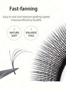 SACKVIS 1S 12 rangs Extensions de cils volume - Forme unique en W, faux cils de vison doux, tressés à la main, pré-façonnés, volume multidimensionnel, extensions à franges aérées pour un regard plein et soyeux Nagara - Beige - Voir 4