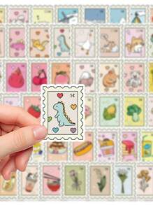 50pcs Cute Cartoon Stickers, Graffiti Decals For Mobile Phone Case, Laptop, Skateboard, Luggage, Scrapbooking, Self-Adhesive,School Supplies,Back To School - Multicolor - View 5