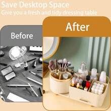 Revolving Jewelry Cabinet Rotating Makeup-Organizer-Countertop For Vanity Skincare Organizer And Storage Cosmetics Display Cases Organizer Lotions Makeup Perfume Organizer With Brush Holder,Cream