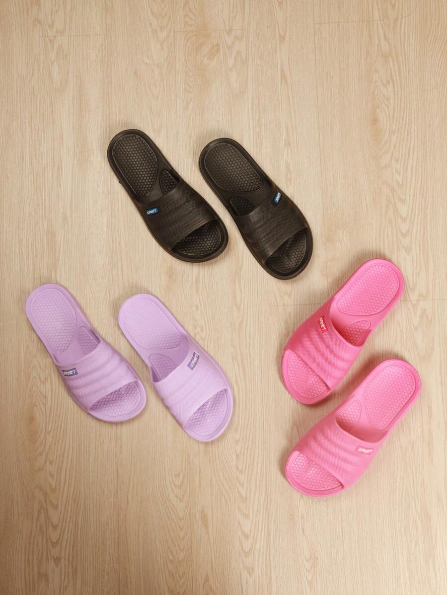 Paquete de tres pares de sandalia sport para dama, simples, prácticas y multifuncionales - Negro - Ver 1