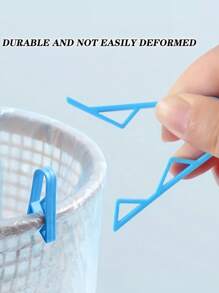 15pcs Blue Plastic Bin Holder - Anti-Slip Bin Holder, Divider Side Clip For Home And Office Organisation, Bin Holder