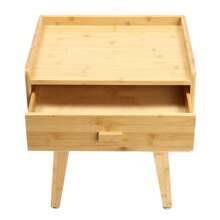 XIANXUS Bamboo Nightstand W/ Drawer End Side Table End Table For Bedroom Living Room US