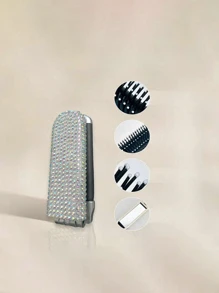 1 件装便携式折叠发刷带镜子，迷你小巧发梳，适合旅行、钱包、女孩