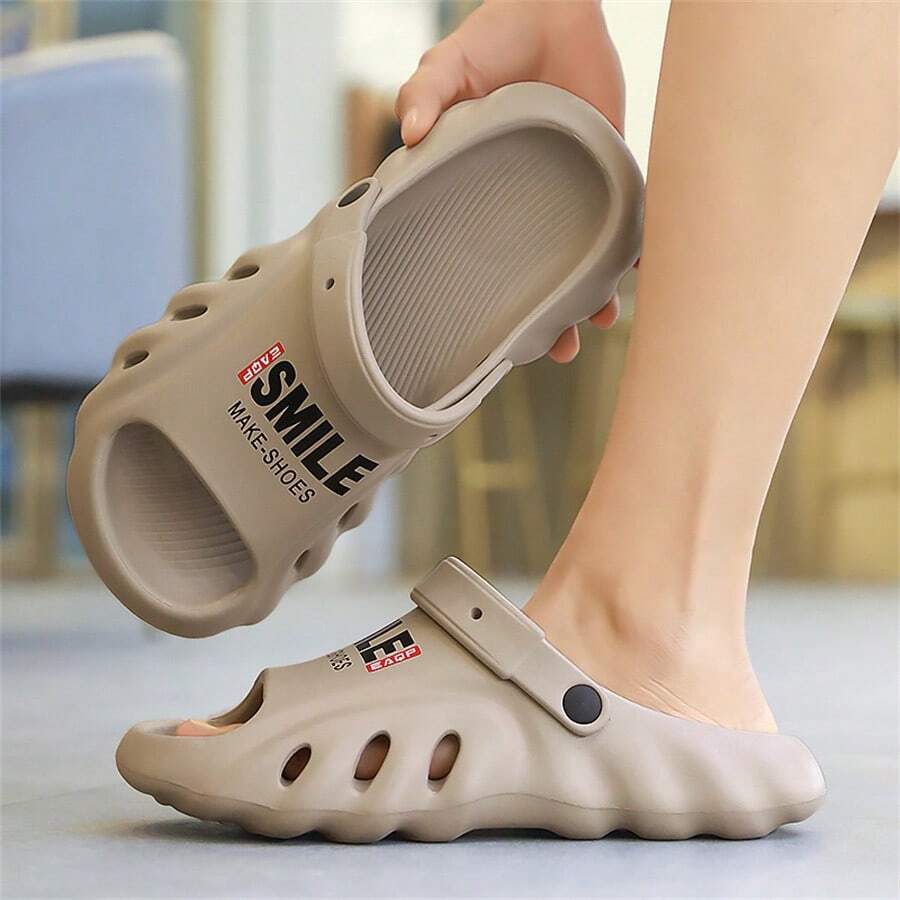 Men's Thick Sole Slide Slippers With Squishy Feel, Summer Casual & House Shoes