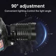 户外便携式高亮度LED头灯，停电应急灯，3种照明模式，防水大功率明亮夜钓头灯，适用于船舶照明、徒步旅行、运动