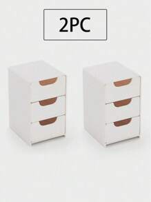 1pc Mini 3-Drawer Storage Organizer, Desktop Storage Unit For Jewelry, Cosmetics, Craft Supplies, Ideal For Office, Arts & Crafts, DIY Accessories - White - View 5