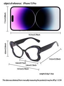 1 件女士时尚塑料无度数透明镜片眼镜，适合日常佩戴和服装装饰 - 無色 - 查看 8