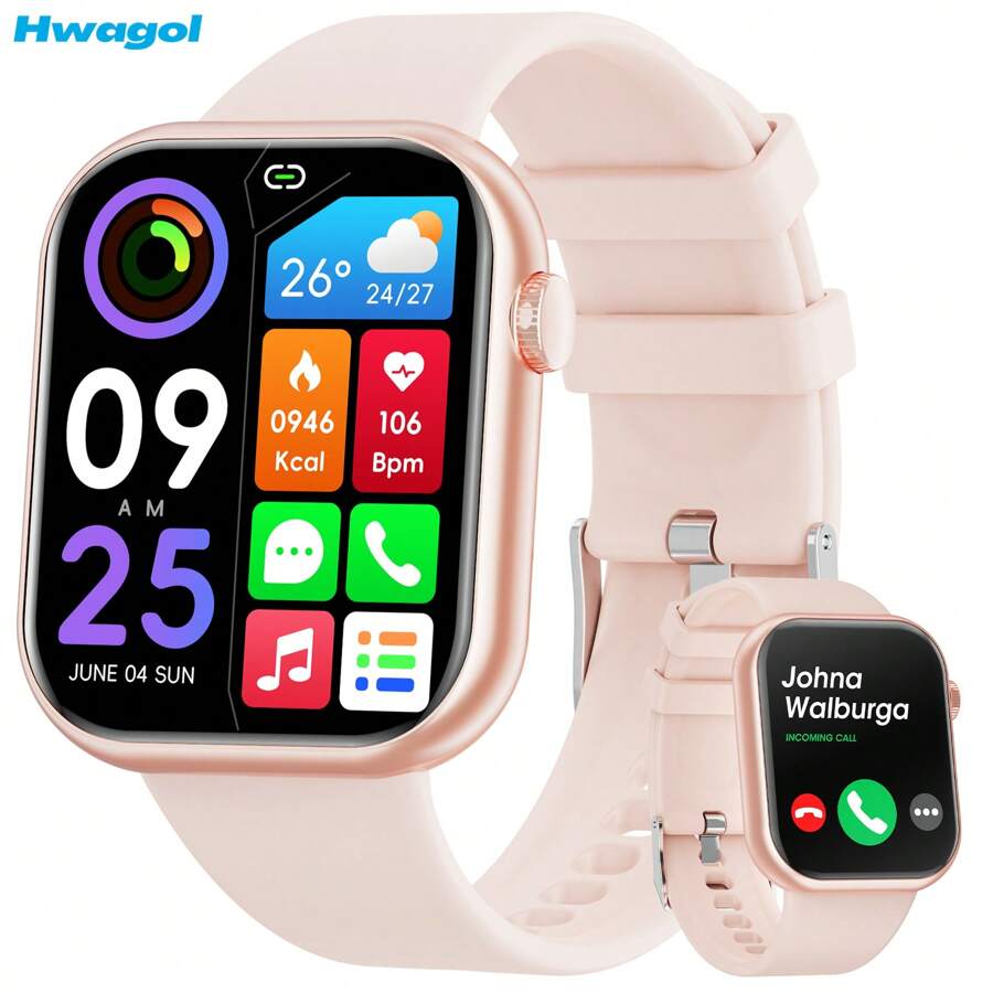 Hwagol 2025 Upgraded Smart Watch (Supports Calling/Dialing), 1.85" Display, 230mAh Battery Capacity, Unisex, Fitness Tracker, Multiple Sports Modes, Step Counter, Calorie Counter, Sleep Monitor, Heart Rate Monitor, Compatible With Android And IOS