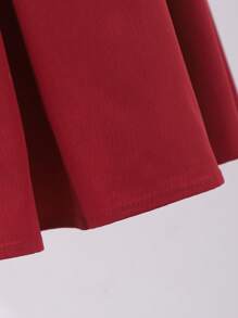 Tween Girl Casual Elegant Sleeveless One Shoulder Floral 3D Ruffle Dress, Spring/Summer - Red - View 5