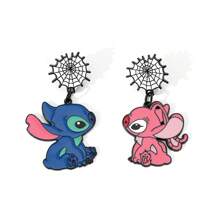 1/2 piezas Broche de Disney Stitch, el extraterrestre, divertido y de fantasía, pasador de esmalte de metal, joyería, accesorio para mochila, ropa, regalo festivo