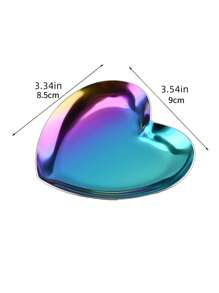 1pc Heart Shaped Makeup Organizer Tray, Simple Design, Washable, Jewelry Storage Plate