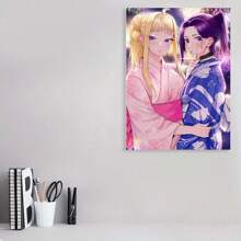 Framed 1pc Anime Hokkaido Gal Canvas Poster - High-Quality Soft Canvas,  12x18 Inches - Vibrant Japanese-Themed Wall Art For Holiday, Party & Home Decor, Living Room Artwork|Festive Home Art|Detailed Kimono Design, Kawaii Room Decor
