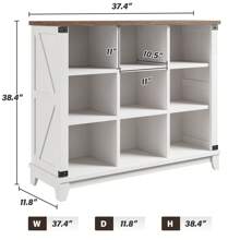 EnHomee 9 Cube Storage Organizer And Shelf, Bookshelf With Storage, Stylish Farmhouse Modern Bookcase, Cube Shelf For Bedroom And Home Office - 古董白 - 查看 3