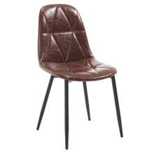 Dining Chairs Set Of 2, Upholstered Faux Leather Dining Room Chairs, Modern Kitchen Chairs With Metal Legs And High Back, For Kitchen And Dining Room, Easy To Assemble And Clean, Brown - 銅色 - 查看 3