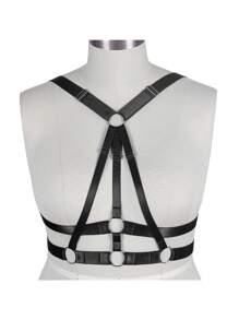 Women's Plus Size Body Harness Fashion Bra Belt Elastic Punk Carnival Halloween Dance Costume - Multicolor - View 2