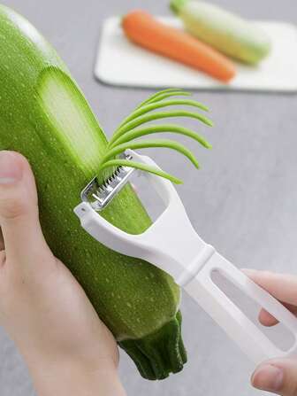 1 pieza Pelador de verduras de acero inoxidable, cuchillo de pelar frutas, rallapiel