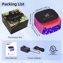 Lámpara de uñas LED UV inalámbrica, luz de esmalte de gel para secado de uñas recargable de 60 W, sensor inteligente, pantalla LCD, base desmontable, luz LED portátil para uñas con 30 cuentas y 4 configuraciones de temporizador para salón y hogar