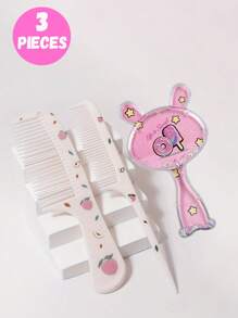 Set de 3 piezas/2 piezas de cepillos de pelo con diseño de unicornio morado al azar - Aptos para uso en seco y húmedo, adecuados para todo tipo de cabello, mango de plástico ABS duradero, opción de regalo perfecta - Multicolor - Ver 11