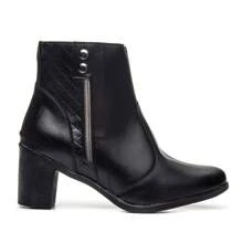 Women's High Heel Boot Low Shaft Bootie Soft Lightweight New Release - 黑色 - 查看 4