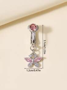 1Pc Fake Belly Ring Butterfly Not Real Piercing Clip On The Navel For Woman Gift