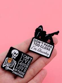 1 Quote Brooch. Don't Park Too Close Brooch. Badge. Clothing Backpack Accessories. Pin Alloy Badge. Backpack Delivery, Clothing Accessories. DIY Decoration