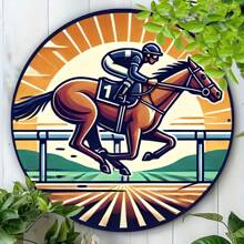 7.8 Inch Round Marathon Wooden Wall Art Decor, Easy Hanging, Suitable For Bedroom, Kitchen, Dining Room - Random Hole Design Gifts Birthday Graduation