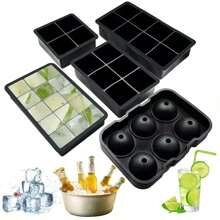 1 件装硅胶冰格模具，带盖，立方体和球体多腔冰块模具